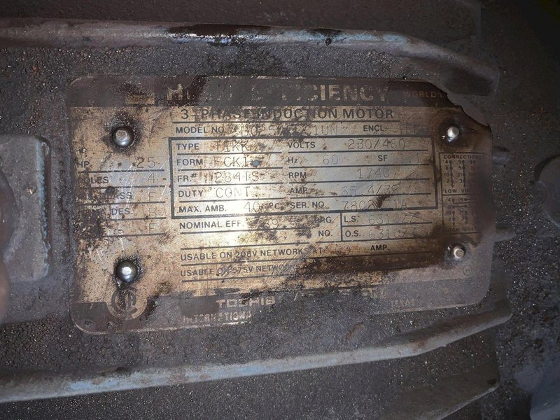 25 HP PANGBORN ROTOBLAST SHOT BLAST WHEEL WITH TOSHIBA MOTOR, 2 AVAILABLE: STOCK #14561