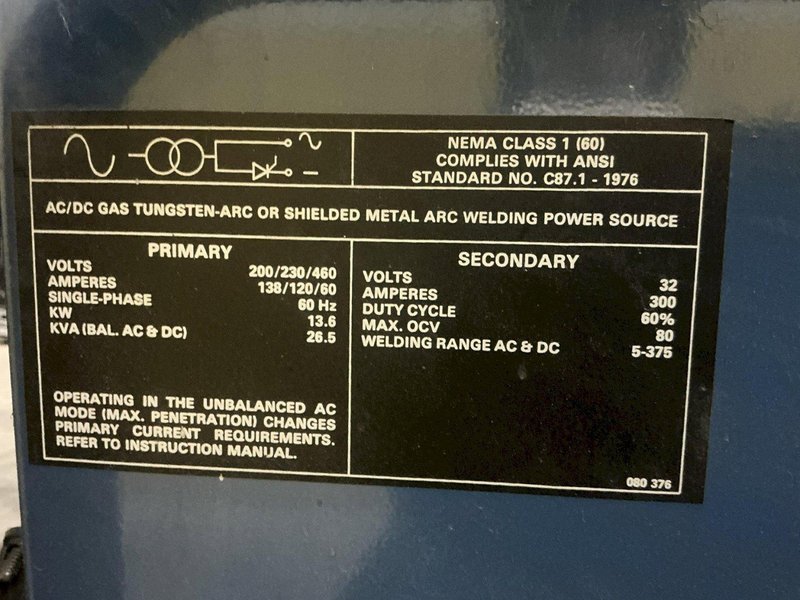 MILLER SYNCROWAVE 300 WELDER: YOBRO #26450