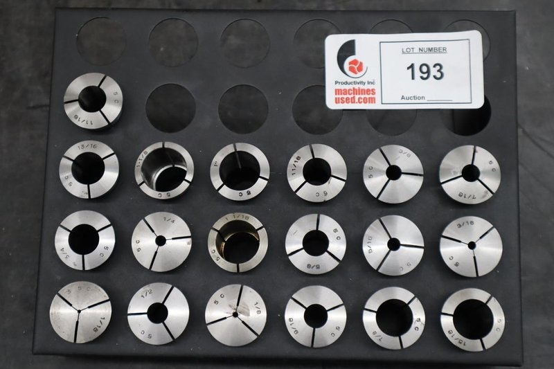5C Collets in Huot Collet Rack- Auction Item