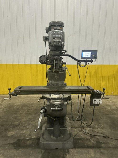 2 HP BRIDGEPORT SERIES I VERTICAL RAM TYPE KNEE MILL WITH DRO, POWER FEED: YOBRO #26188