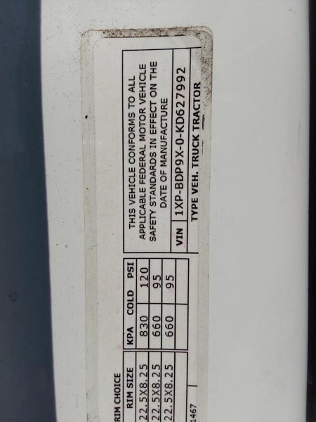 2019 Peterbilt 579 1XPBDP9X0KD627992