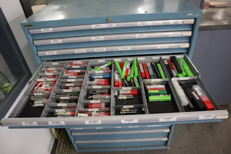 Lista HD Tool Cabinet LOADED with Perishable Cutting Tools, (14) Drawers- Auction Item