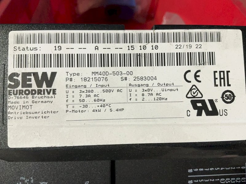 Sew Eurodrive  Movimot Frequency Inverter  - Mm40d-503-00