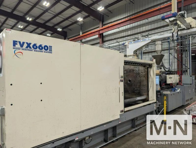 720 TON 168 OZ NISSEI MODEL FVX660III-400L HYBRID INJECTION MOLDING MACHINE MFG 2015 DELIVERED NEW 2016