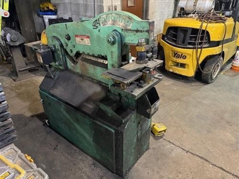 50 TON 3"x3"x3/8" PIRANHA #P50, SHEAR 13"x1/4" &amp; 6" x3/4, 5" THROAT, NOTCHER 3HP
