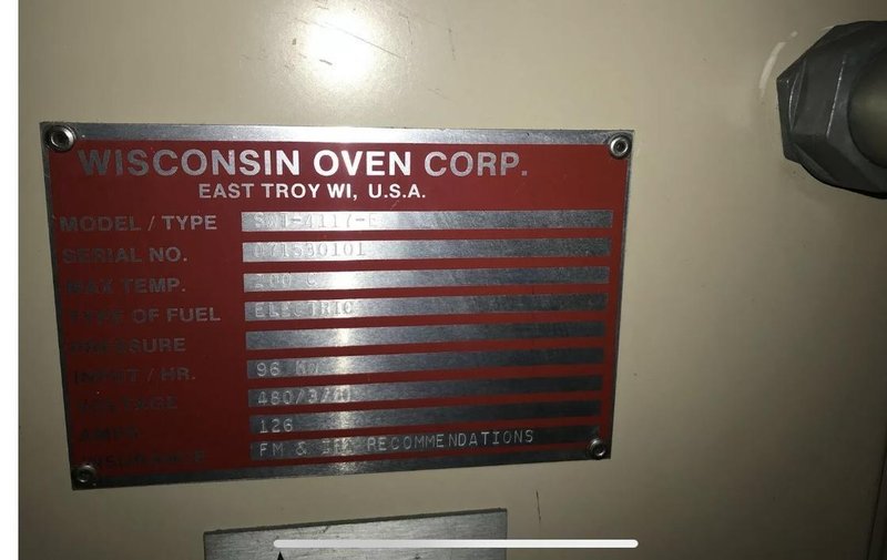 11' X 4' X 7' H X 200* C WISCONSIN OVEN CORP ELECTRIC OVEN: YOBRO #23981