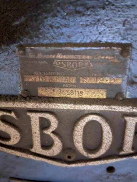 Osborn  model 716 rjwar molding machine with controls, s/n 19012-d