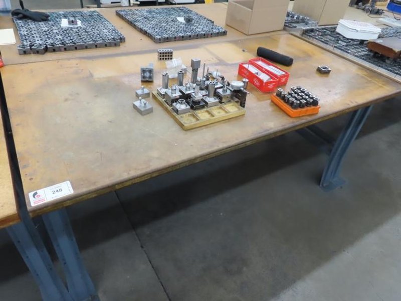 Work Bench, Wood Top, Metal Frame - NO CONTENTS- Auction Item