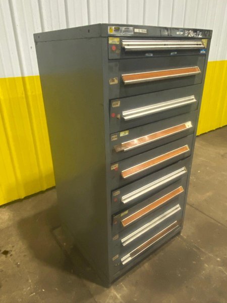 9 DRAWER X 30” X 28” X 59”  STANLEY VIDMAR TOOL STORAGE CABINET: YOBRO #26072
