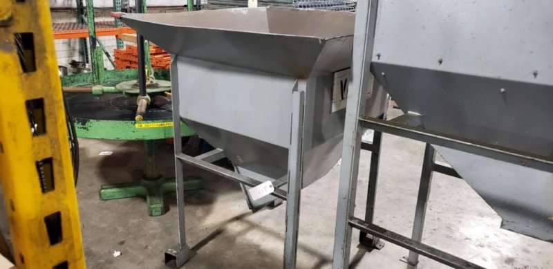 36" x 36" x 47" deep overhead hopper