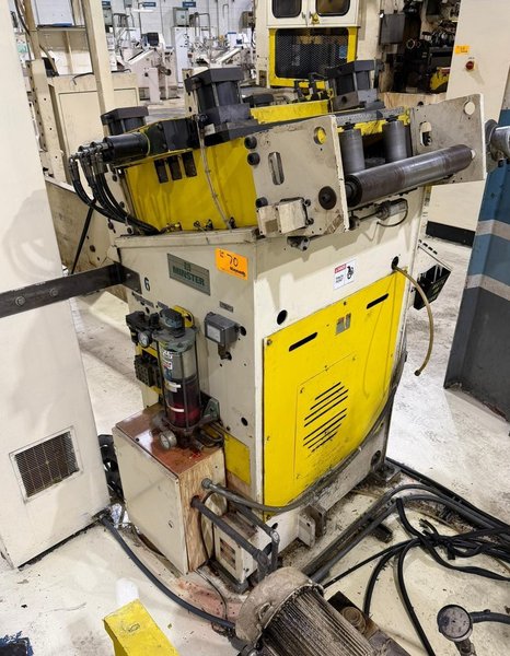 150-ton Minster "Piece-Maker" Back Geared Straight Side Press Model P2-150-60 For Sale, Year 1996 -  Includes Coil Feed Line