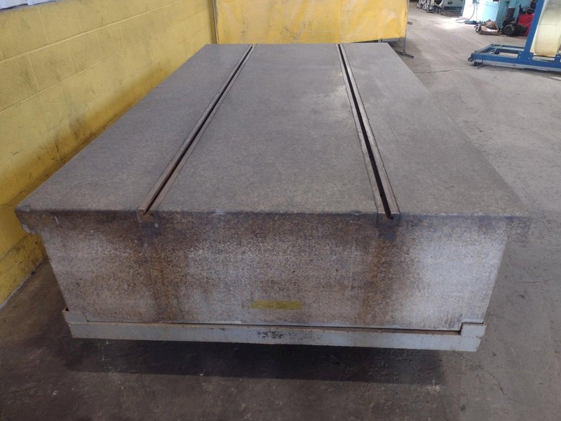 108" X 60" X 18 GREY GRANITE 2 LIP T-SLOTTED SURFACE PLATE: STOCK 17377