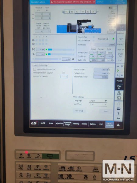 550 TON 62.9 OZ LS MTRON MODEL ONE 550i30 SERVO HYDRAULIC INJECTION MOLDING MACHINE MFG 2022 (2) AVAILABLE LOW HOURS