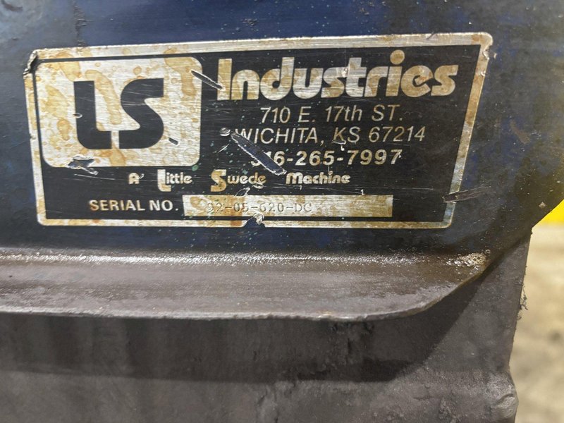 LS INDUSTRIES BARREL TYPE TUMBLE BLAST MACHINE &amp; DUST COLLECTOR: YOBRO #24013