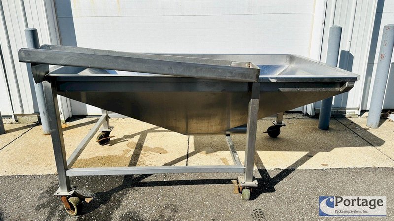Vegetable / Produce Sorting / Washing / Cleaning / Holding Station  |  S.S. V-Bottom Trough w/Bottom Discharge