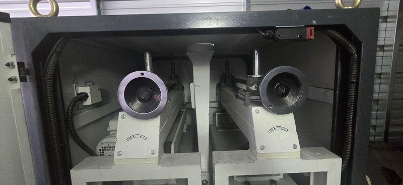 Timesavers 1221-02-44 Dual-Drum Deburring Machine, 2014