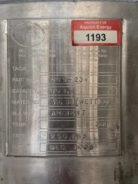Inox 60 Liters 60 Liter Inox Kettle, 316 S/s
