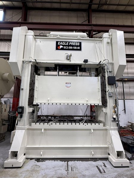 300 ton Eagle SC2-300-108-48 Used Straight Side Stamping Press For Sale, Recondition in Process, Year 1995