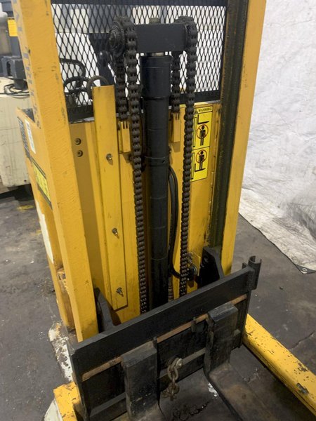 2,000 LB BIG-JOE PDI-24-A05 ELECTRIC WALK BEHIND FORKLIFT. STOCK # 1164723.