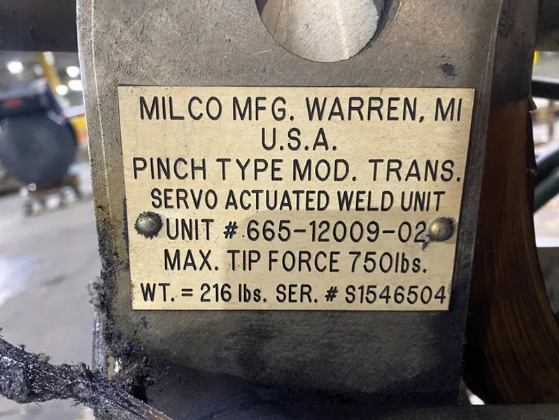 MILCO 665-12009-02 Pinch-Type Weld Gun USED
