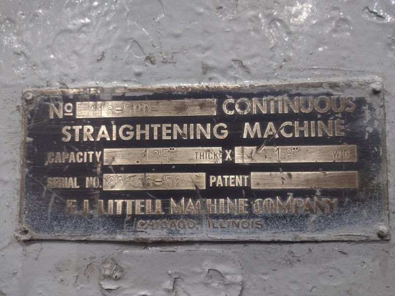 4,000 LBS X 18" X .125" LITTELL MODEL #CC40 / 418-5PD COIL CRADLE STRAIGHTENER: YOBRO #24883