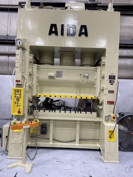 200 ton Aida PDA-20M Used Straight Side Mechanical Metal Stamping Press For Sale, Under Power!
