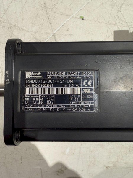 REXROTH INDRAMAT MHD071B-061-PG1-UN SERVO MOTOR USED