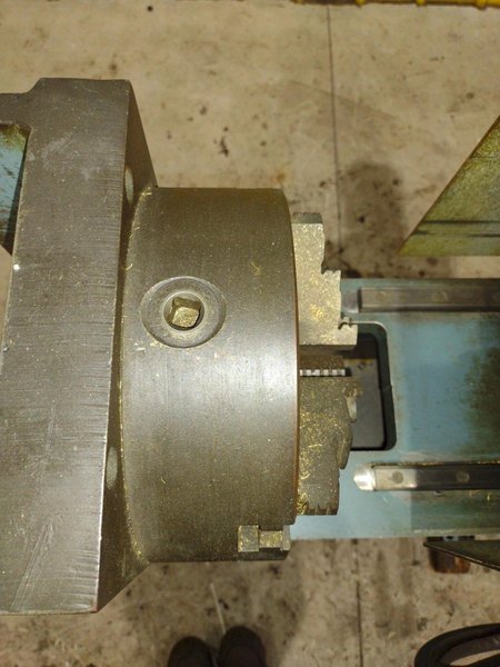 J.F. BERNS MODEL 76-JB-3 CHAMFERING MACHINE w/ 10" 3-JAW CHUCK: STOCK #23372