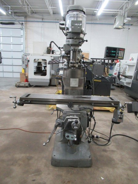 Bridgeport Series I-2HP Vertical Knee Mill, 2-Axis DRO, 9" x 48" Table, Power Table Feed