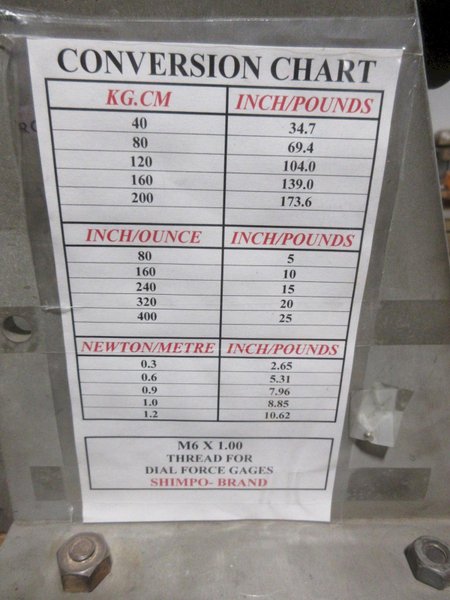 Balance Beam Testing Device, **Shop Made**, On Rolling Wood Cart with Weights and Conversion Charts- Auction Item