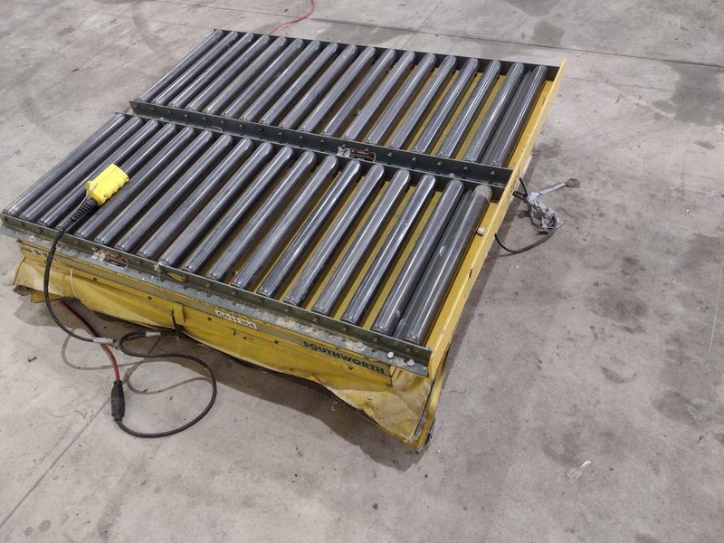 3500 LB X 60" X 48" SOUTHWORTH MODEL #LS4-36 HYDRAULIC SCISSOR LIFT TABLE, 110V SINGLE PHASE: STOCK #20922