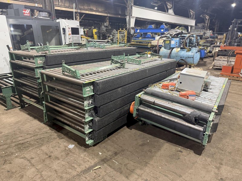 42" WIDE x 100' ROACH POWER DRIVEN ROLLER / BELT CONVEYOR, WITH VFD DRIVE: YOBRO #24712