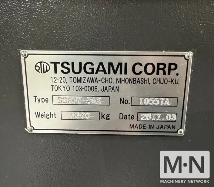 Tsugami SS207-5AX CNC Swiss Lathe, 2017 w/ Laser