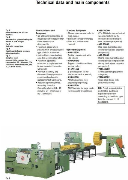 2001 BERCO MODEL #PT250 HYDRAULIC TRACK PRESS WITH WTC TRACKMASTER IMPACT WRENCH &amp; CONVEYOR: YOBRO #24374