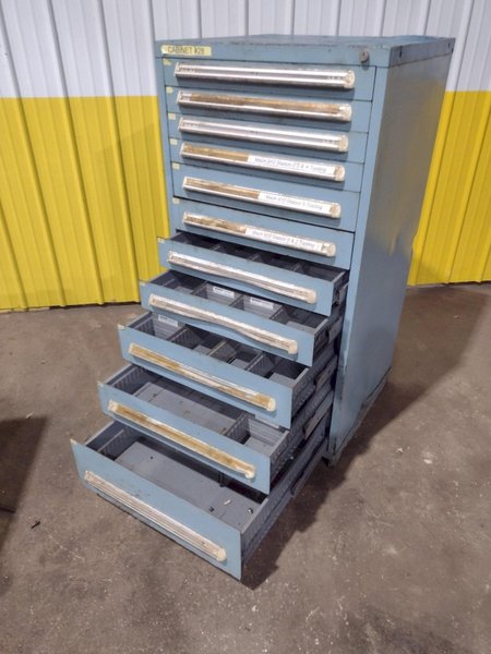 11 DRAWER STANLEY VIDMAR BLUE TOOL STORAGE CABINET 30" X 29.5" X 59"H : YOBRO 26150