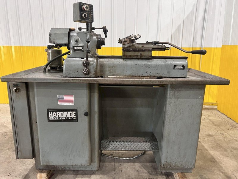 9" X 28" HARDINGE MODEL #DV-59/DSM-59 SECOND OPERATION TURRET ENGINE LATHE: STOCK #21133