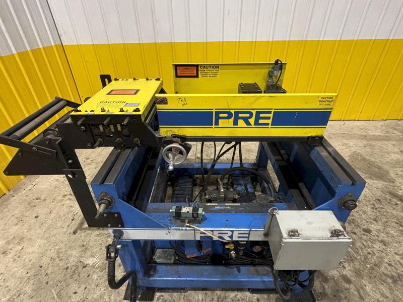 12" W X 18" STROKE PRESS ROOM EQUIPMENT PRE PNEUMATIC COIL STRAIGHTENER &amp; AIR FEEDER : STOCK #23254