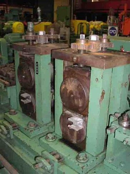 USED 6" (152mm)- 4" (101mm) TISHKEN 2 STAND TANDEM WIRE SHAPING &amp; CUTOFF LINE