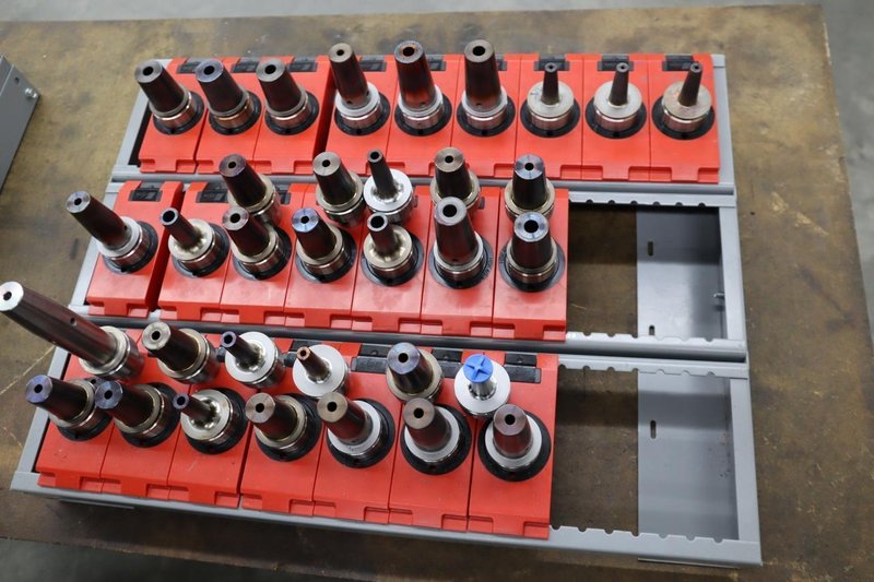 Haimer HSK40 Shrink Fit Tool Holders with Tool Rack - 34 Holders- Auction Item