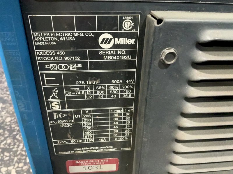 Miller  600 A Welder  - Axcess 450