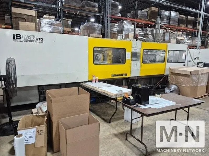 610 TON 126 OZ TOSHIBA MODEL ISGS610WV21-59B INJECTION MOLDING MACHINE MFG 2010 SERIAL # 683311
