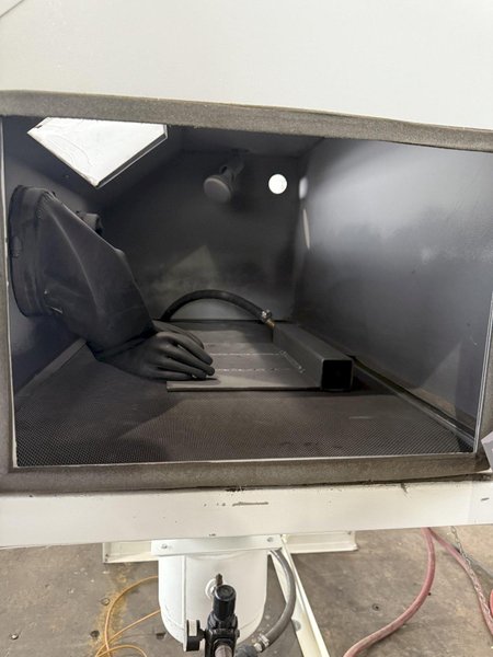 CYCLONE SAND BLAST CABINET W/ DUST COLLECTOR. STOCK # 0236325.