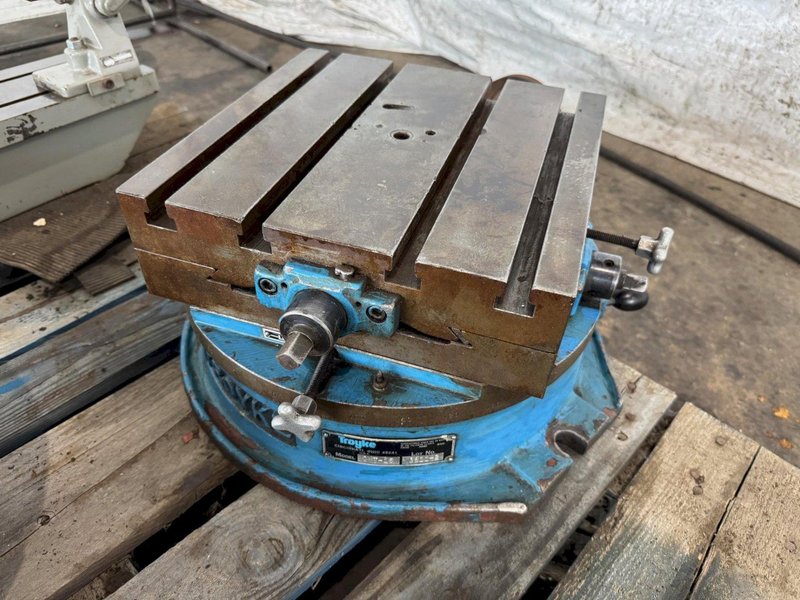 TROYKE DMT-15 CROSS SLIDE ROTARY TABLE, 12"X12" T-SLOT TABLE STOCK # 1113324