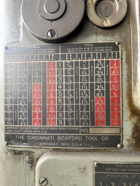 CINCINNATI BICKFORD SUPER SERVICE RADIAL DRILL. STOCK # 1085426