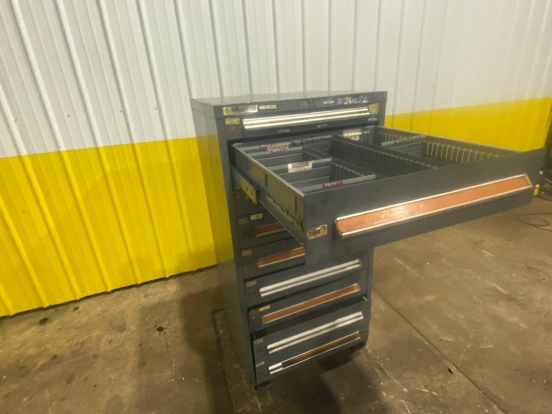 9 DRAWER X 30” X 28” X 59”  STANLEY VIDMAR TOOL STORAGE CABINET: YOBRO #26072