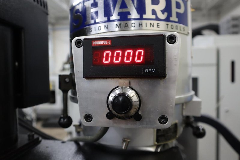 Sharp LMV-50/DVS 3-Axis CNC Vertical Knee Mill, Acu-Rite MILLPWR CNC Control, Electronic Variable Speed Drive