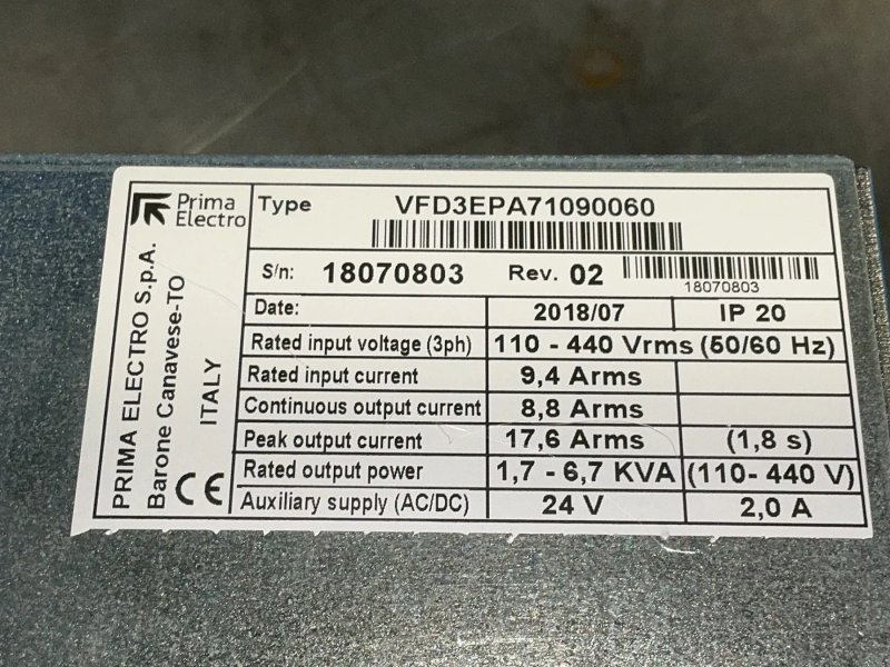 Prima Electro Servo Drive - Vfd3epa71090060