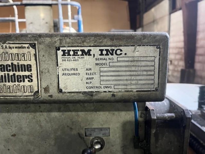 12" X 12" HEM 1000AH HORIZONTAL BAND SAW STOCK# 3968