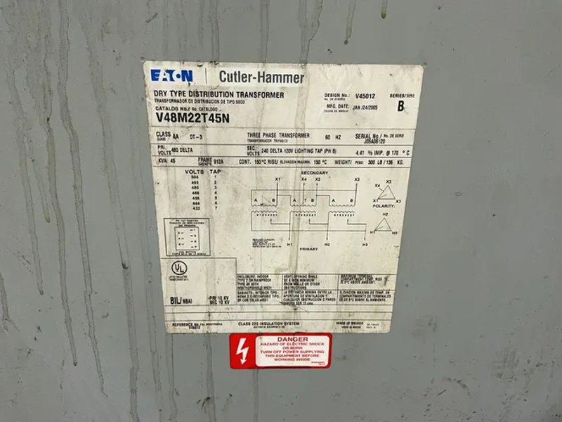 Eaton 45 Kva Transformer  - V48m22t45n