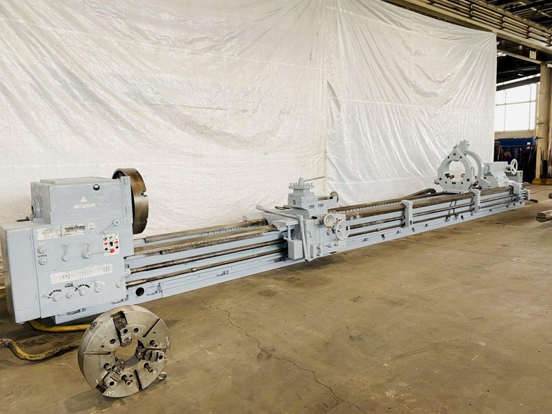 44" X 396" TOS MODEL #SU100 HEAVY DUTY ENGINE LATHE. STOCK # 0848121